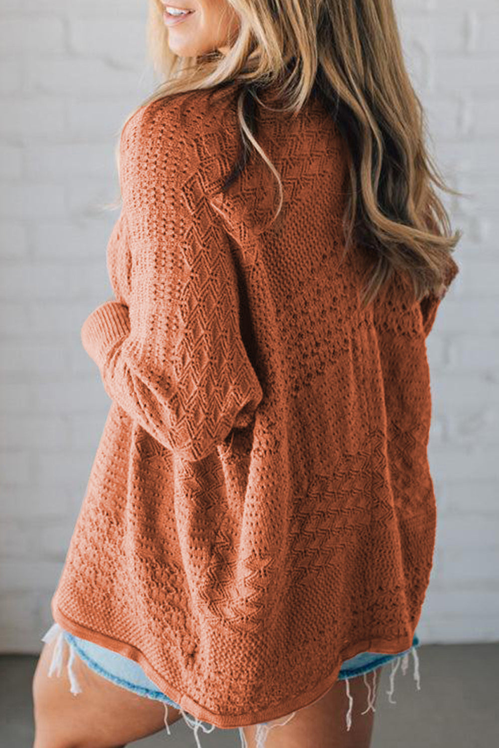 Redwood Burl Mixed Pattern Knitted Open Front Plus Cardigan Dear-Lover Dropshipping